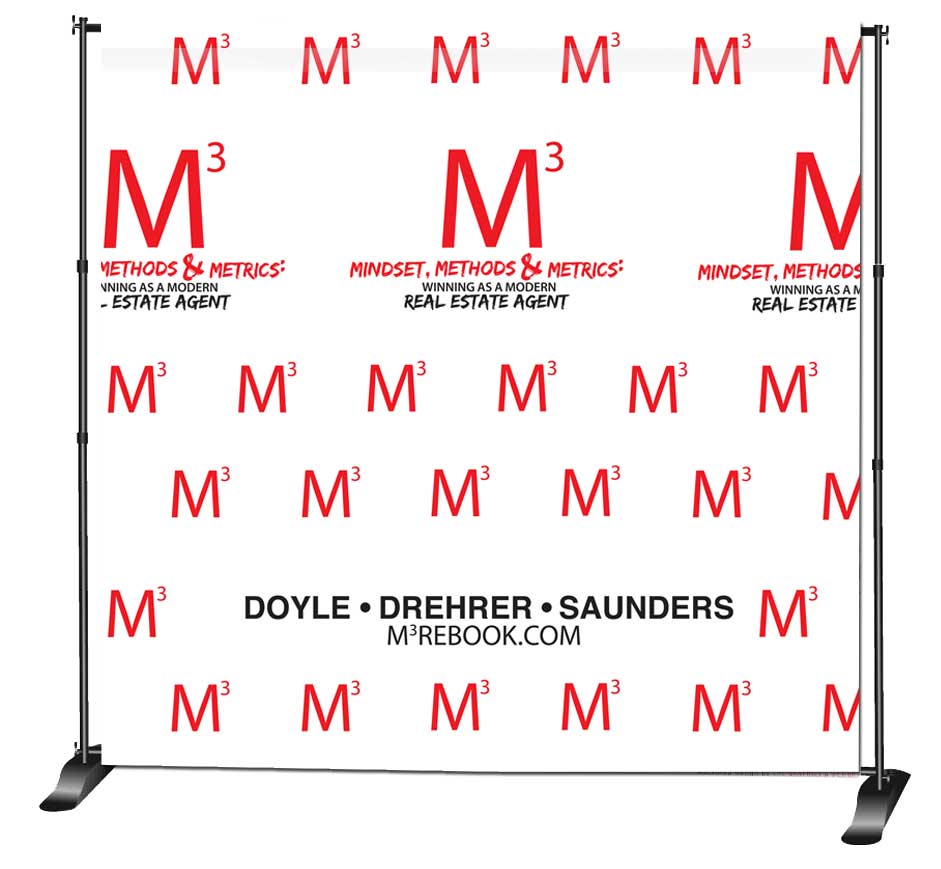 Mindset, Methods & Metrics : winning as a modern real estate agent step and repeat photo backdrop design