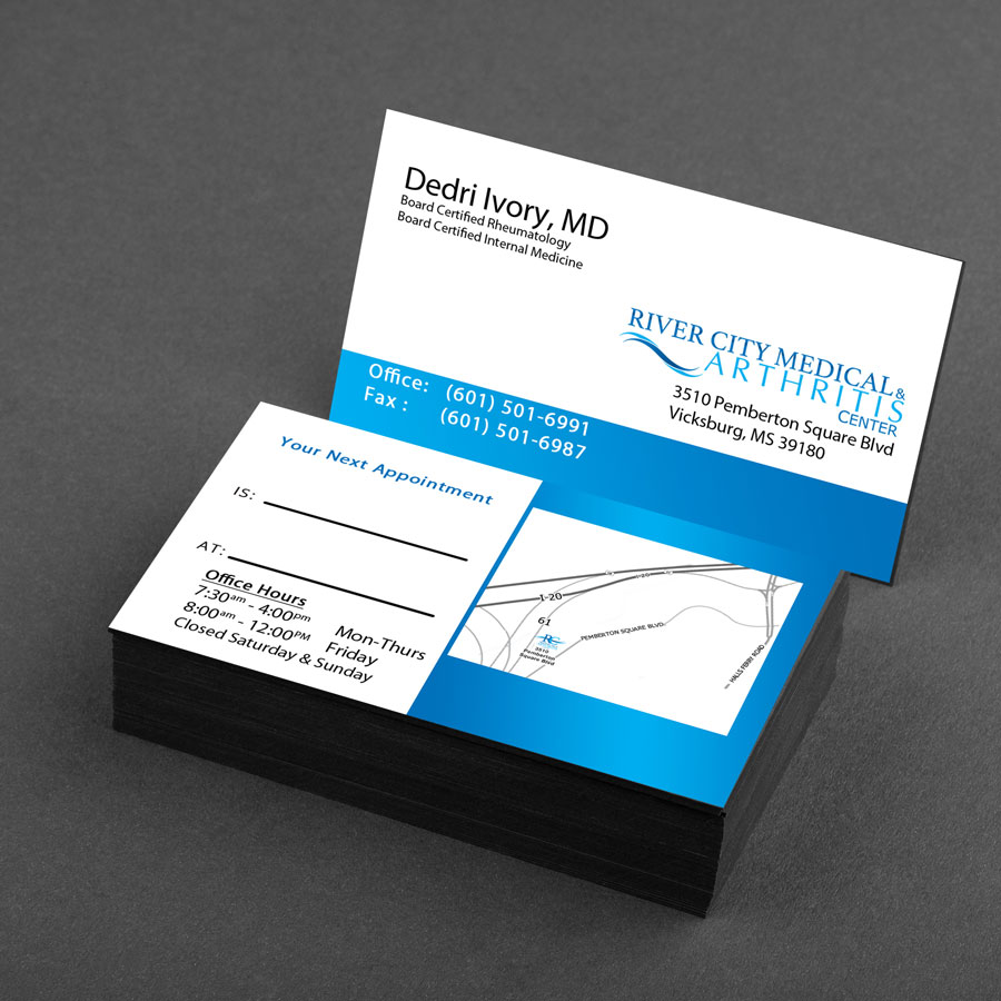 Medical Brand Design Business Cards for River City Medical by Cordavii Brand Consulting