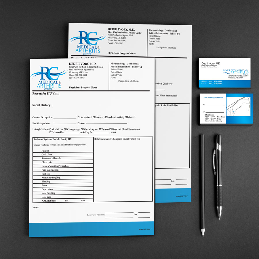 River City Medical & Health Care Brand Design Patient Info Sheets