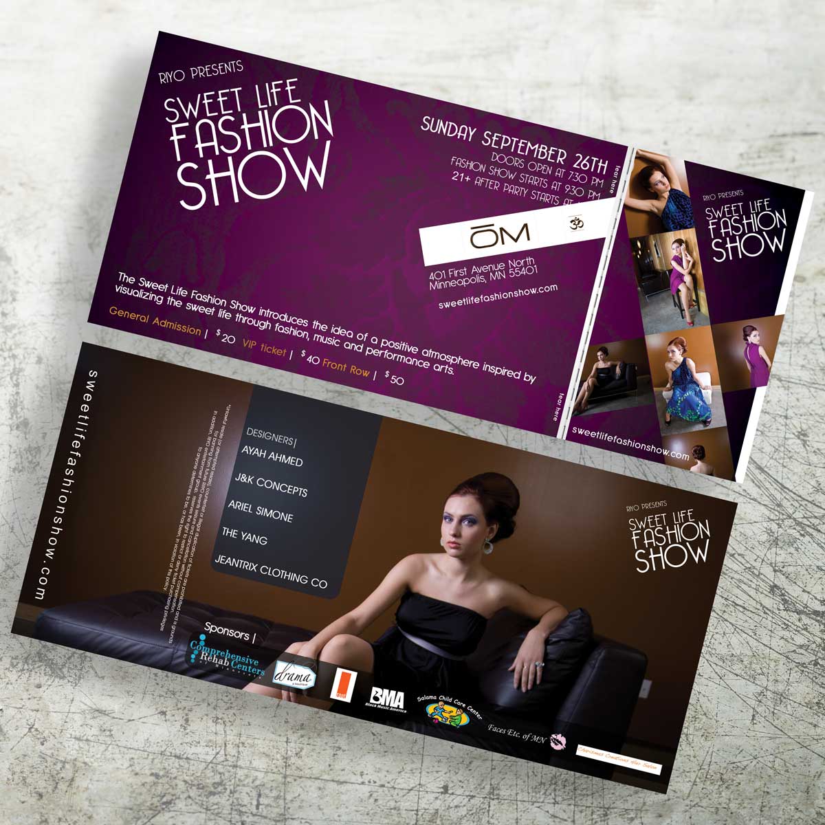 Sweet Life Fashion Show General Admission Ticket Design