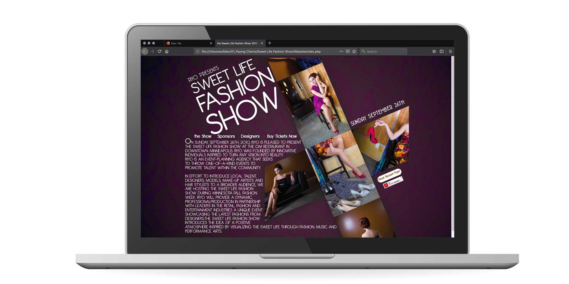 Sweet Life Fashion Show Website Design