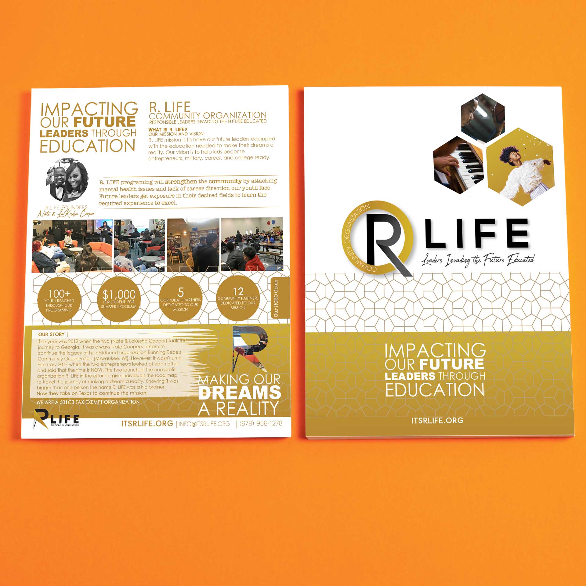 R LIFE Community Organization Non Profit One Pager Design